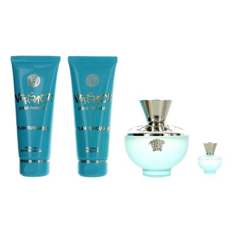 versace perfume gift set for her|Versace 4 piece gift set.